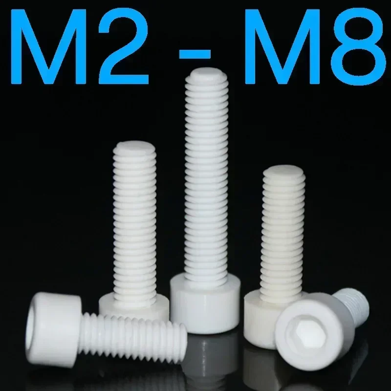 1pcs  Zirconia Ceramic Hex Socket Allen Screw Corrosion Resistant Insulating Inner Hexagonal Bolt Nut M2 M2.5 M3 M4 M5 M6 M8