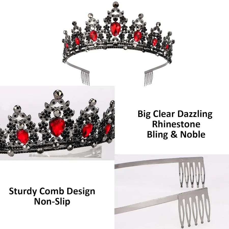 Barocke Strass-Geburtstagskönigin-Schärpe, Band, Krone, Tiara, Stirnbänder, Schärpe mit Anstecknadel, Happy Birthday Party für Frauen und Mädchen – Detail 10