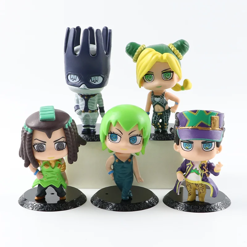 5 uds Anime JoJo's Bizarre Adventure figura Kujo Jotaro estrella platino figura de acción juguete coleccionable PVC modelo muñeca niños regalo