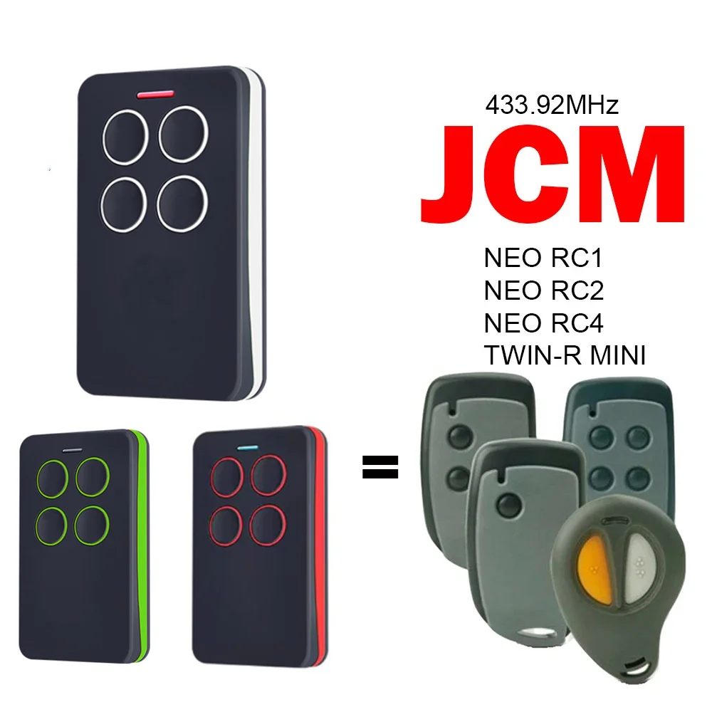 For JCM NEO10 NEO20 NEO40 TWIN-R Garage Door Remote Control 433.92MHz Rolling Code Compatible With JCM Remote Control