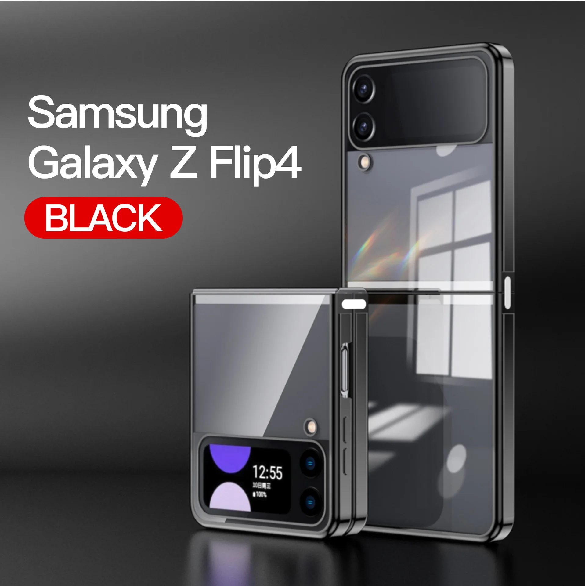 2023 Fold Plating Case For Samsung Galaxy Z Flip 4 5 3 5G Buckle Link Transparent Fashion Cover Anti-knock Cases for Flip5 Flip4