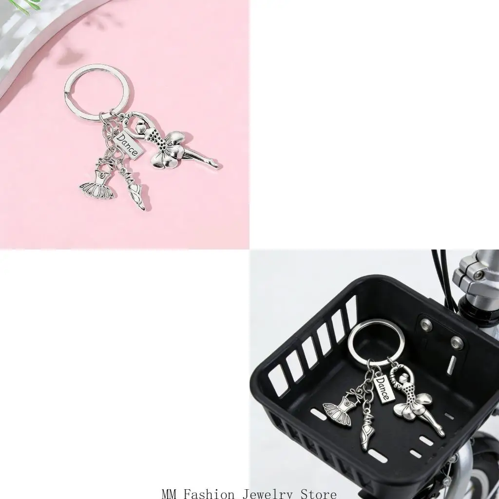 Premium Alloy Ballet Keyring Featuring Graceful Dancer Figure Dance Themed Accessory For Bags And Keys D0UB