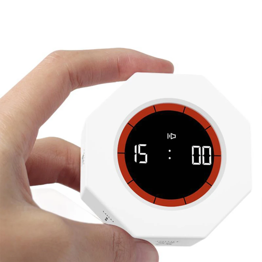 New Magnetic Smart Productivity Kitchen Timer Digital Study Pomodoro Cooking Timers Hexagon Visual Flip Timer for kids