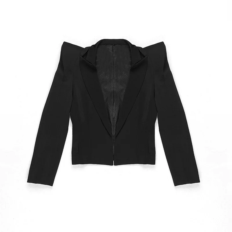 HIGH STREET New Fashion 2024 Designer Stylish Jacket Women\'s Slim Fitting Peak Shoulders Blazer