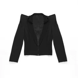 HIGH STREET New Fashion 2024 Designer Stylish Jacket Women's Slim Fitting Peak Shoulders Blazer