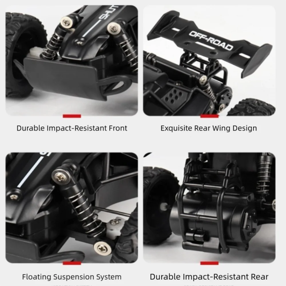 

1:16 Scale Alloy Model RC Car 2.4Gh with LED Lights Off-Road Car Wheel Drive 2WD High-Speed Rock Crawler
