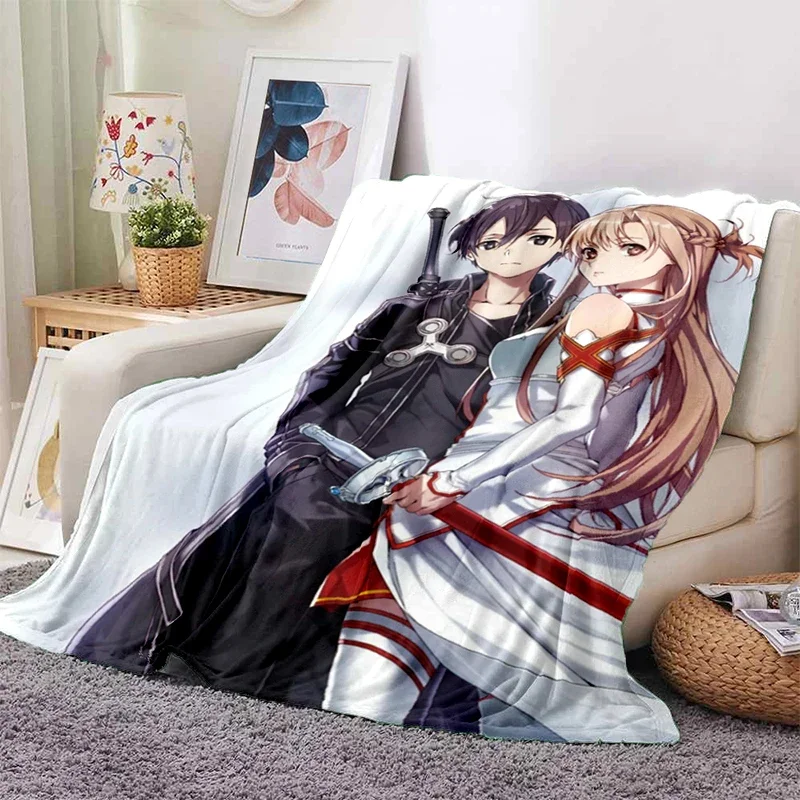 Heiße Anime Sao Schwert Kunst Online Anime moderne Decke Flanell weichen Plüsch Schlafs ofa werfen Decken gedruckt bett decke geschenk
