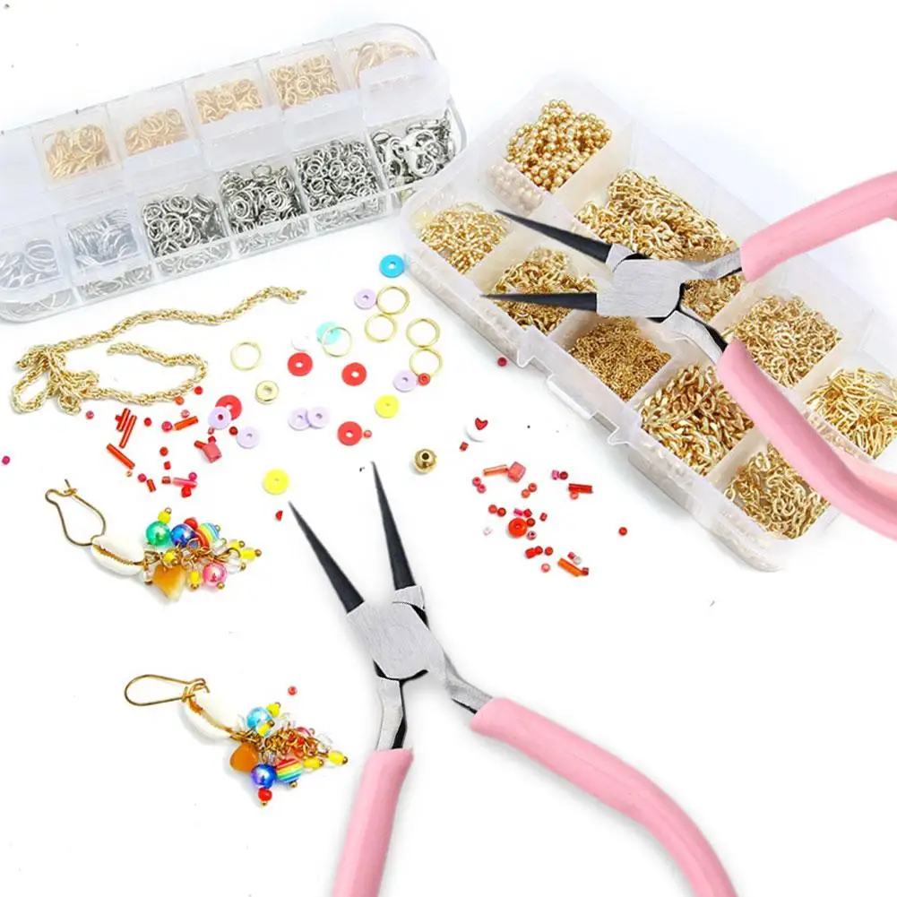 Mini alicates de joyería, Kit de herramientas de reparación y fabricación de joyas, alicates de corte de alambre de aguja para pulsera y pendientes hechos a mano