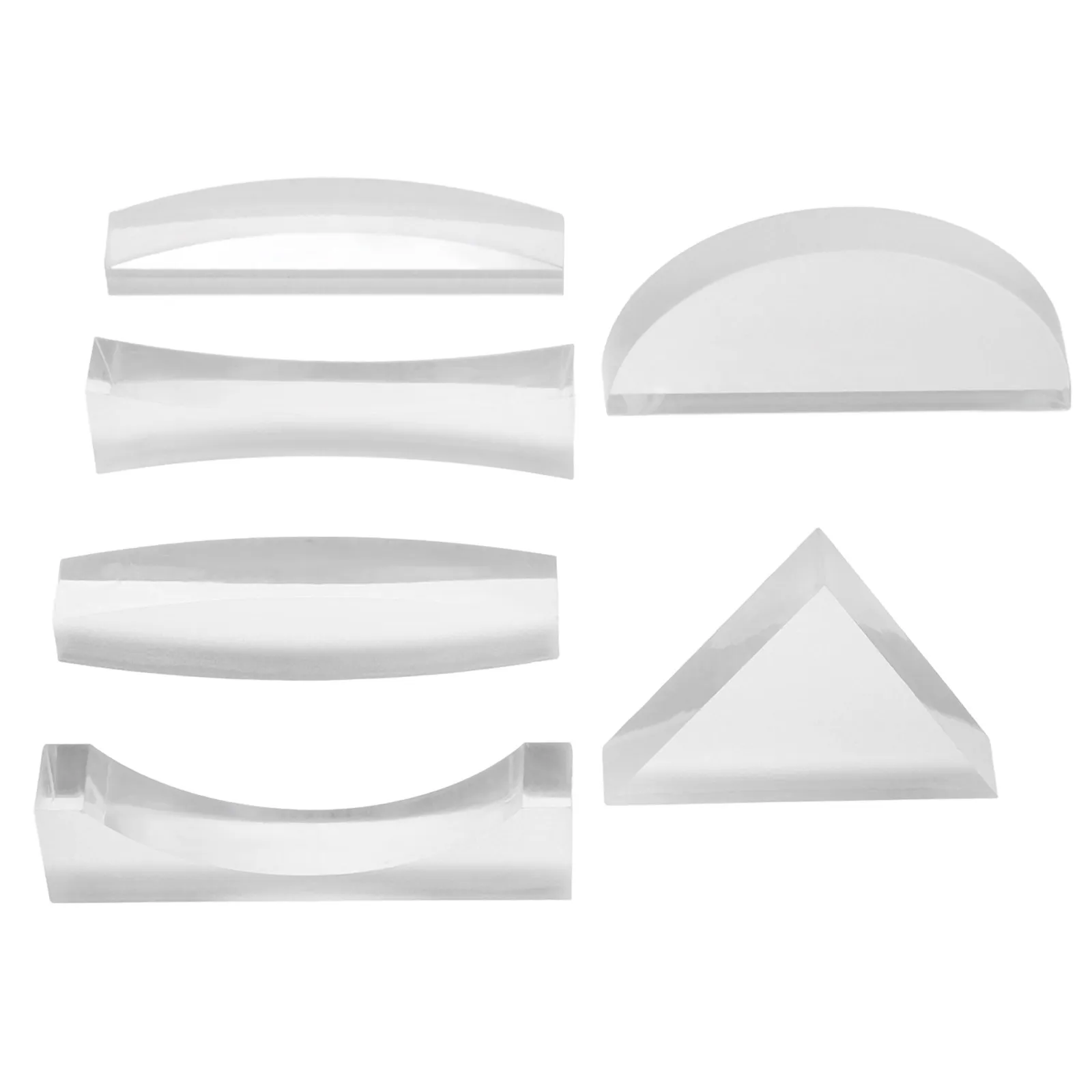 

6Pcs Science Optics Kit Physics Teaching Tools Transparent Acrylic Lenses for Light Behavior Experiments Refraction Reflection