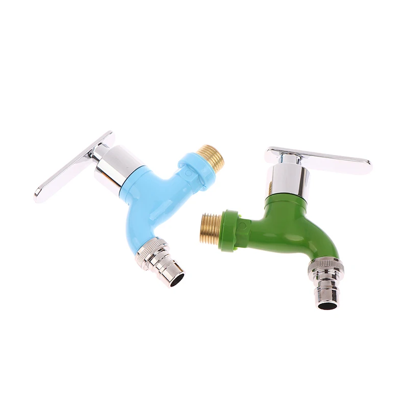 Grifo macho montado en la pared para lavadora, manguera de agua de plástico, conector rápido, 4 colores, 1/2 pulgadas, para jardín y balcón