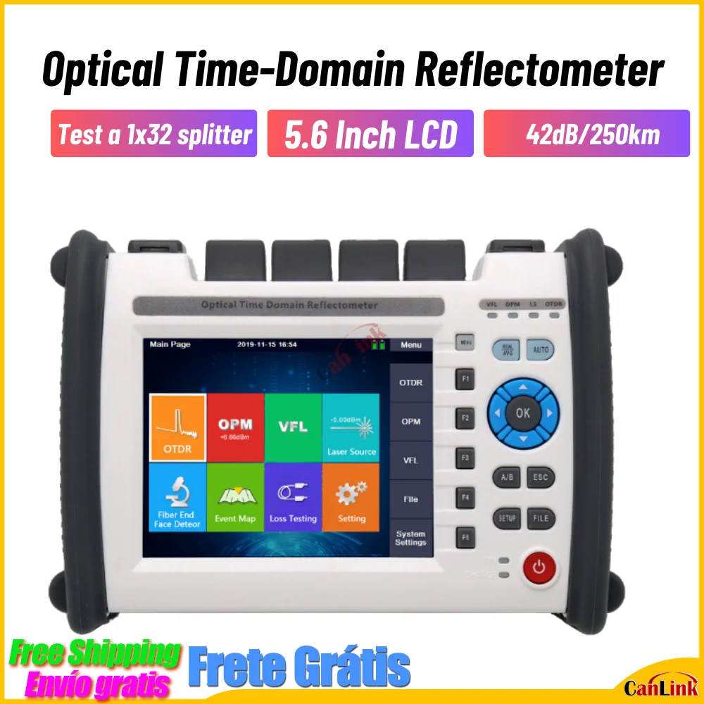 

1:32 Splitter OTDR Active Live Test 1310/1550/1625Nm 32/30/30Db Fiber Reflectometer 5.6In Touch Screen OPM VFL OLS Tester