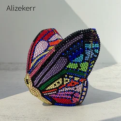 Alizekerr Butterfly Diamond Evening Bags Women 2025 Luxury Designer Gorgeous Rhinestone Clutch Purses And Handbags Wedding Party
