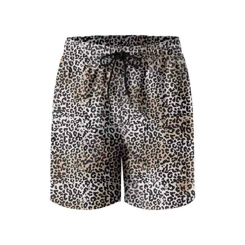 Fashion Leopard 3D Print Beach Shorts Men Summer Swim Trunks Casual Quick Dry Surf Board Shorts Personality Street Short Pants