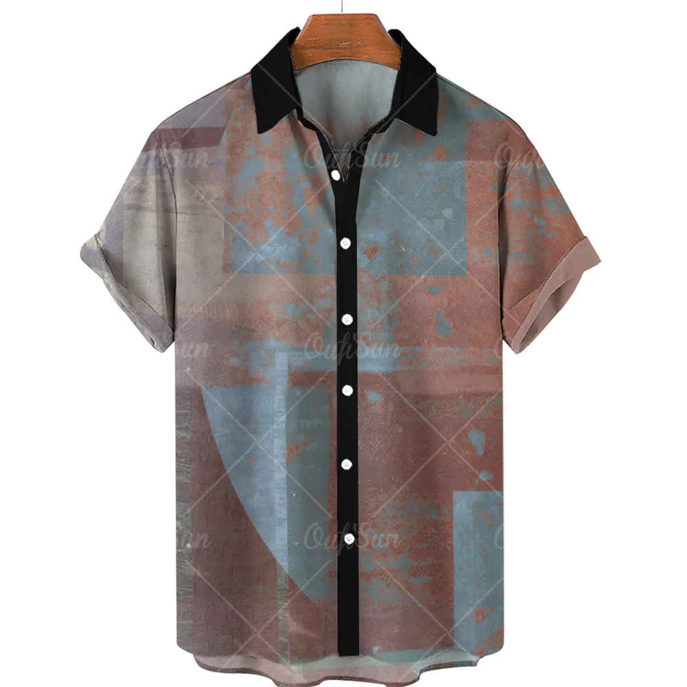 Men\'s Hawaiian Shirts Men\'s Short Sleeved Vintage Shirt Men\'s Fashionable Summer Beach Tops Loose And Comfortable men\'s Clothing