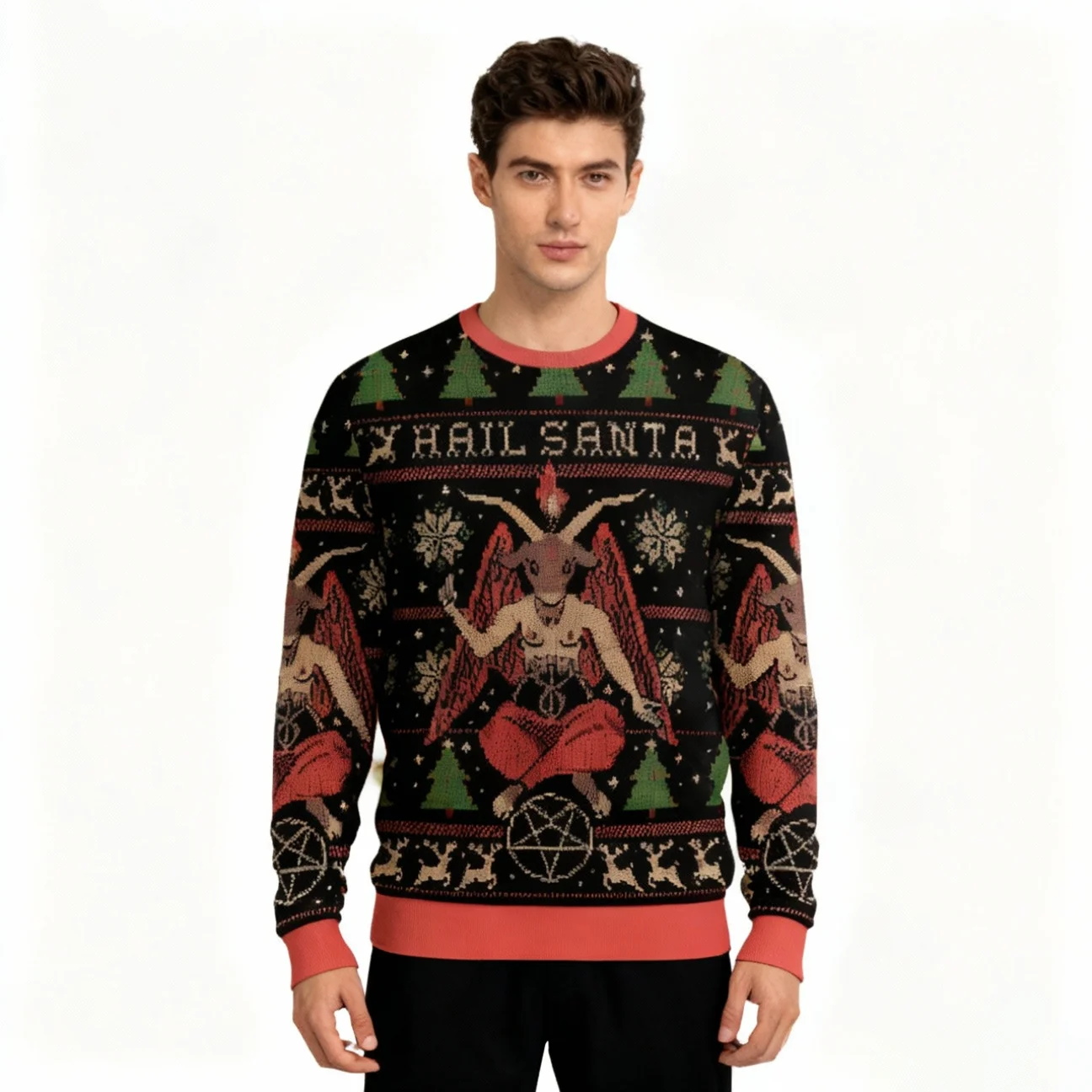 เสื้อสเวตเตอร์ตลกๆ ลายซานตาคลอส ฮาๆ สำหรับคริสต์มาส ชุดคอสเพลย์ปาร์ตี้คริสต์มาส สำหรับผู้ชาย ผู้หญิง ไซส์ใหญ่ สำหรับฤดูหนาว