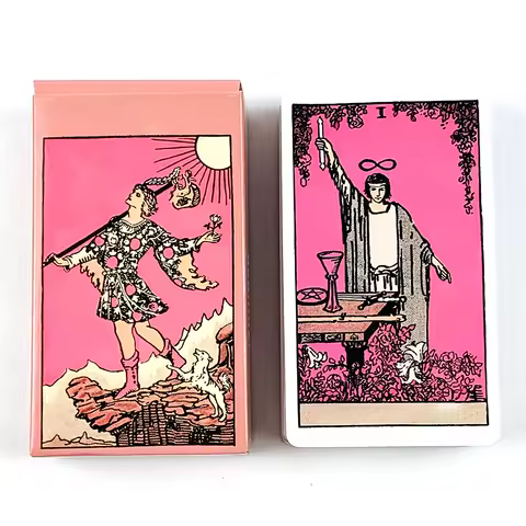 Pink Tarot Cards Game Classic Divination Deck English Versions Edition Oracle Board Playing Table Game ,Party Games Holiday Game