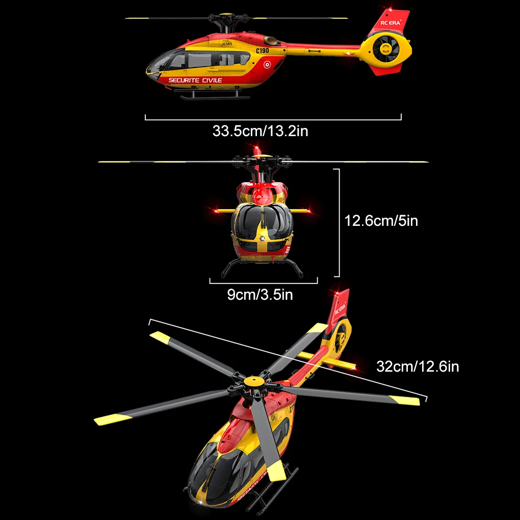 RC ERA C190 H145 Escala 2.4G Giroscopio de 6 ejes Localización de flujo óptico Mantenimiento de altitud Helicóptero RC Flybarless