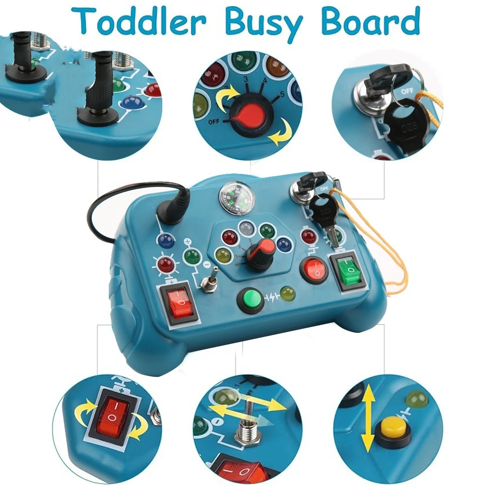 Gniazdo przełącznika dla dzieci Led Light Busy Board Montessori Analog Circuit Board Busy Machine Puzzle Zabawka do wczesnej edukacji