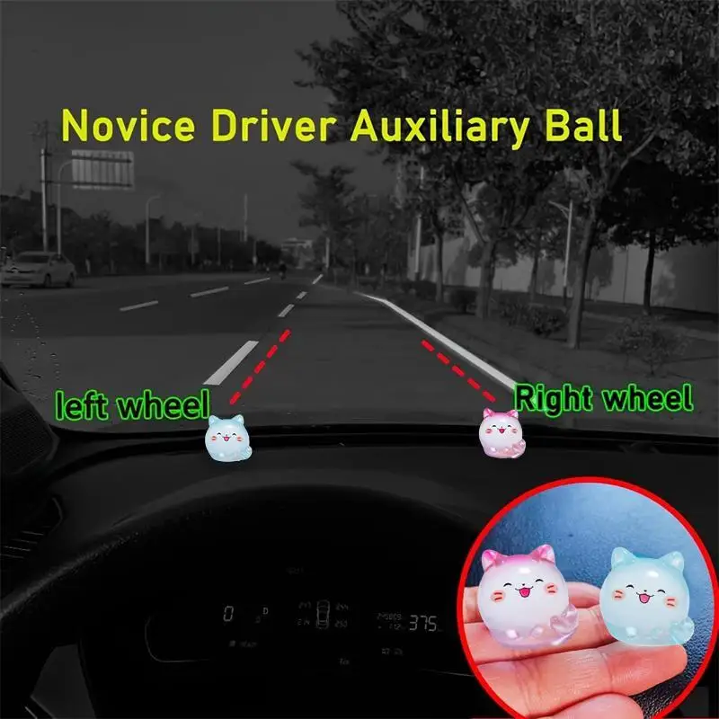 2pcs Driving Alignment Assist Balls Glow-In-The-Dark Stickers Parking Assist Line Stickers Wheel Positioning Stickers Easy Peel