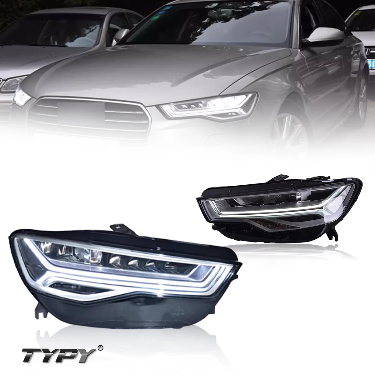 

TYPY New LED Car Headlights For Audi A6L C7 2012-2018 Headlight Signals Auto Accessories Daytime Running Lights