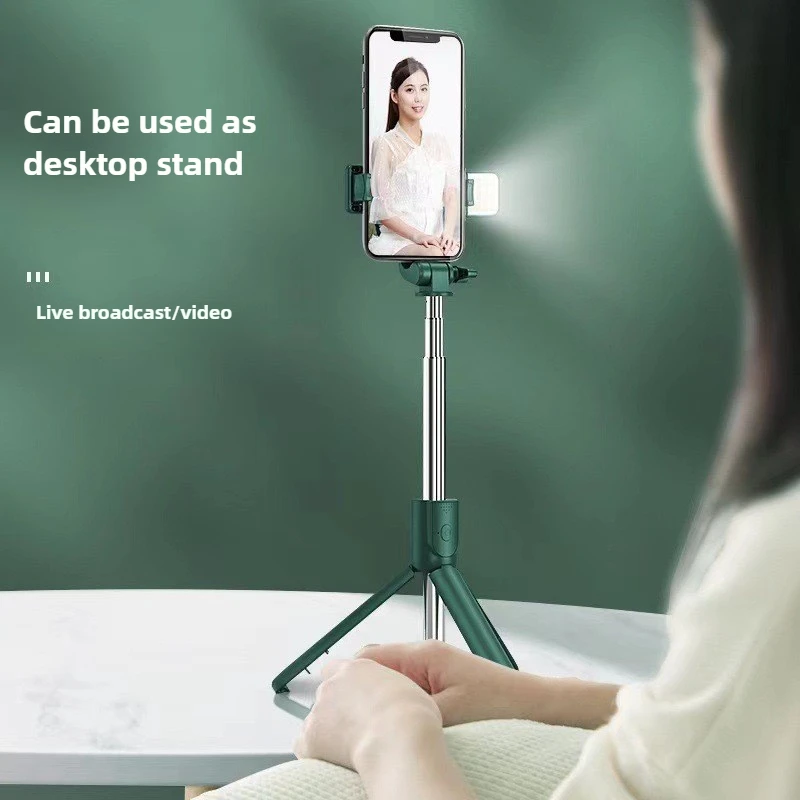 Mobile Phone Bluetooth Self Timer Bar with Fill Light Mini Handheld Tiktok Live Broadcast Integrated Desktop Tripod