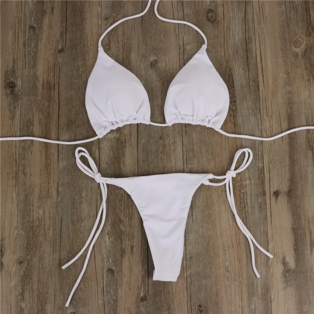 Women Bikini Set Sexy Side Tie Thong Swimsuit Bandage Style Brazilian Swimwear Uitrathin Bra & Brief Sets Erotic Lingerie Set