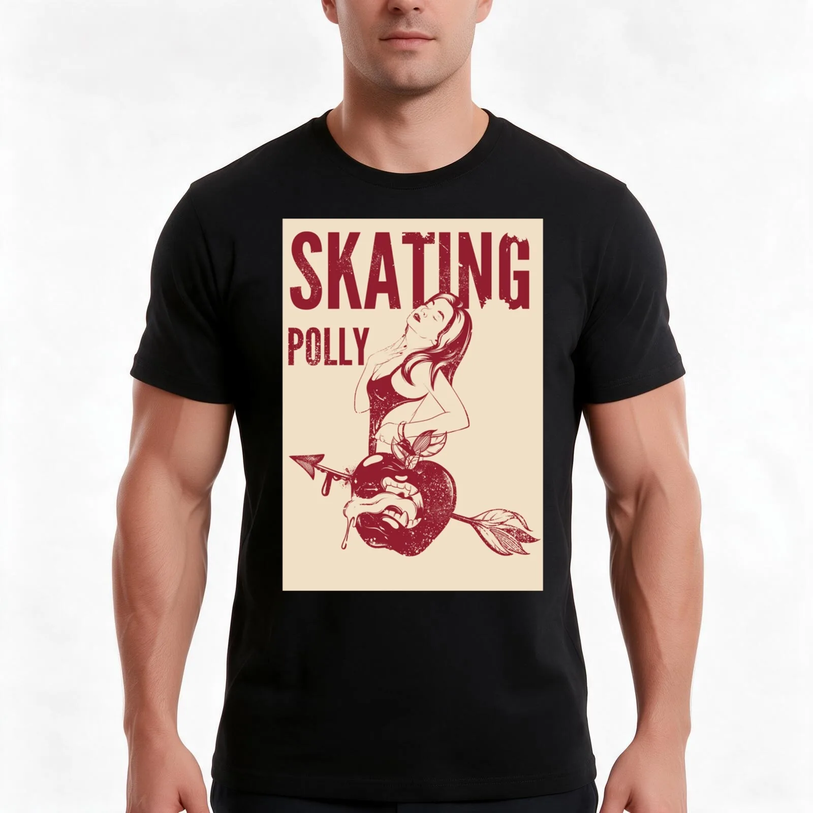 Skating Polly - Vintage Logo T-Shirt Summer Casual Cotton Tee Oversized Streetwear Tops Vintage Graphic Print 100% Cotton