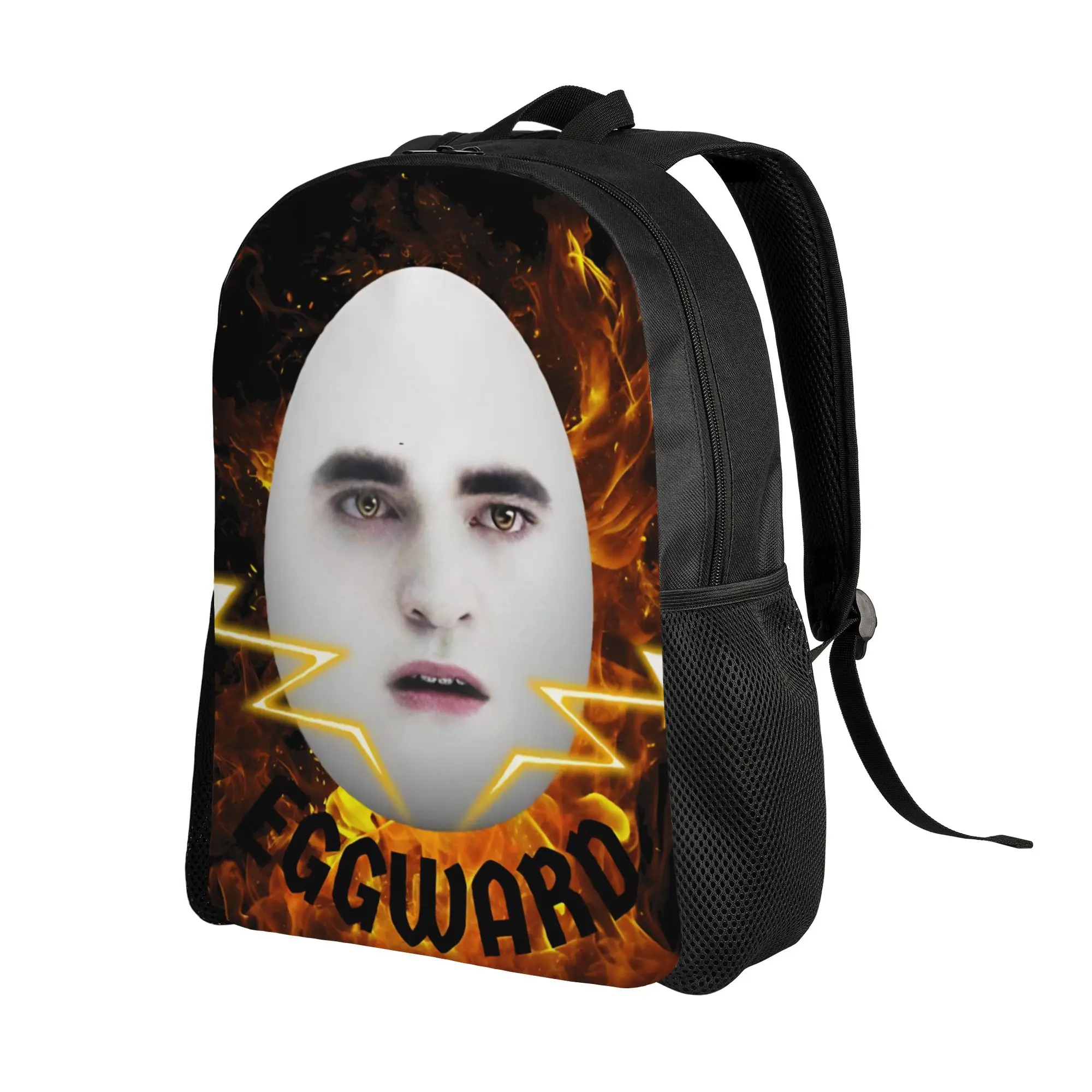 Eggward Fire Funny Meme Backpack for Men Women Student Business Daypack Twilight Edward Cullen Laptop Computer Canvas Bags