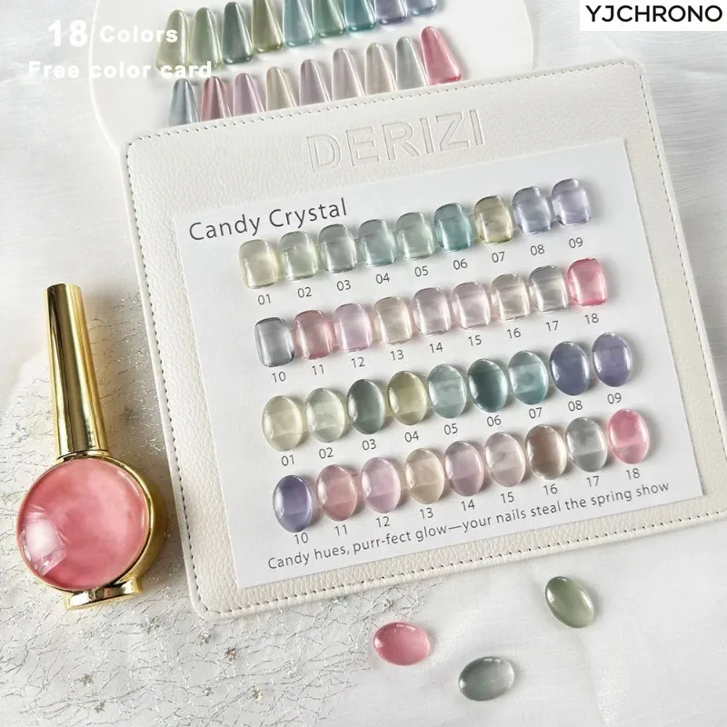 

18 шт./компл., набор конфетных стеклянных бусин «кошачий глаз», гель-лак с цветной картой, магнит, гель, нужен верхнее покрытие, УФ-светодиодная коллекция гелей «кошачий глаз»