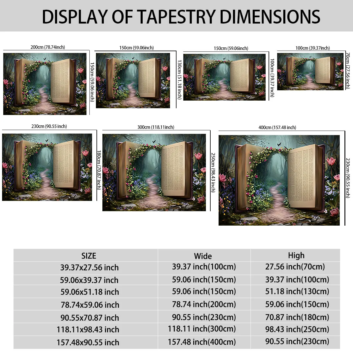 1pc Dreamy Forest Book Secret Realm Tapestry 90g Multi-size Wall Hanging Background Cloth Space Decor Gift