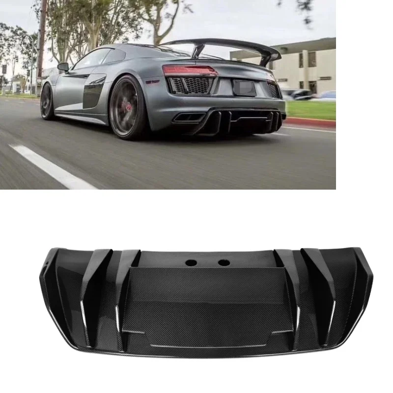 

Carbon Fiber Rear Bumper For Audi R8 2016 2017 2018 V Style Diffuser Lips R8 Diffuser