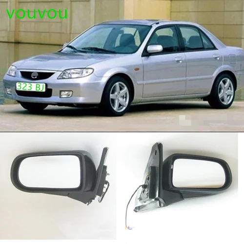 Parte de carrocería de coche 69-18Z espejo retrovisor de puerta para Mazda 323 familia protege BJ 1998-2005 ajuste manual de 3 líneas