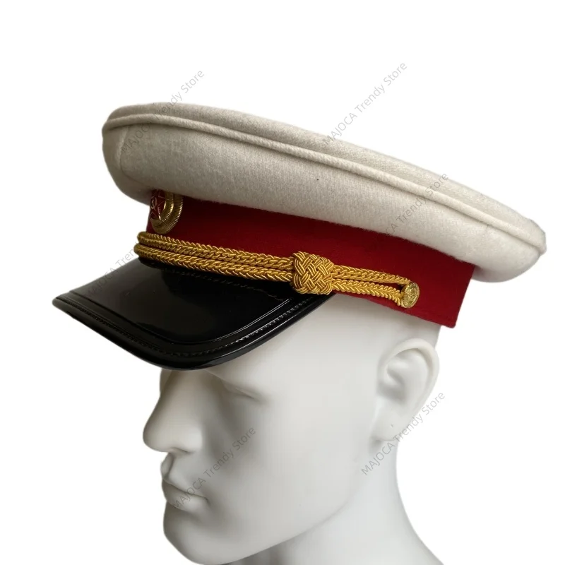 Chapeau de défilé du maréchal soviétique Staline-Era, uniforme de l'armée rouge, casquette visée pour la Collection WW2