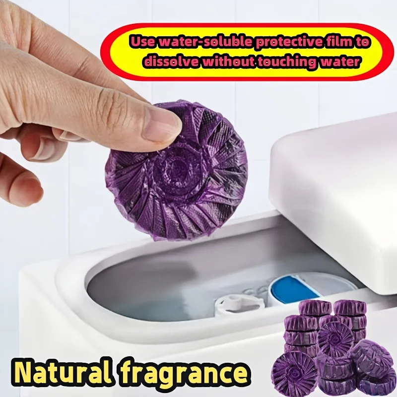 

Purple Multi-Function Cleaning Tablets, Automatic Toilet Cleaning Tablets,Effervescent Tablets, Toilet Foam Cleaning Deodorant