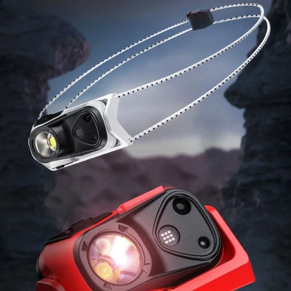 휴대용 센서 LED 헤드라이트 USB 충전식 4가지 모드 미니 손전등 초경량 고휘도 헤드 토치 라이트