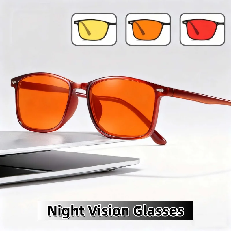 

Classic Square Full Frame Night Vision Glasses Unisex Ultra Light Computer Eye Protection Anti Blue Light UV400 Sunglasses