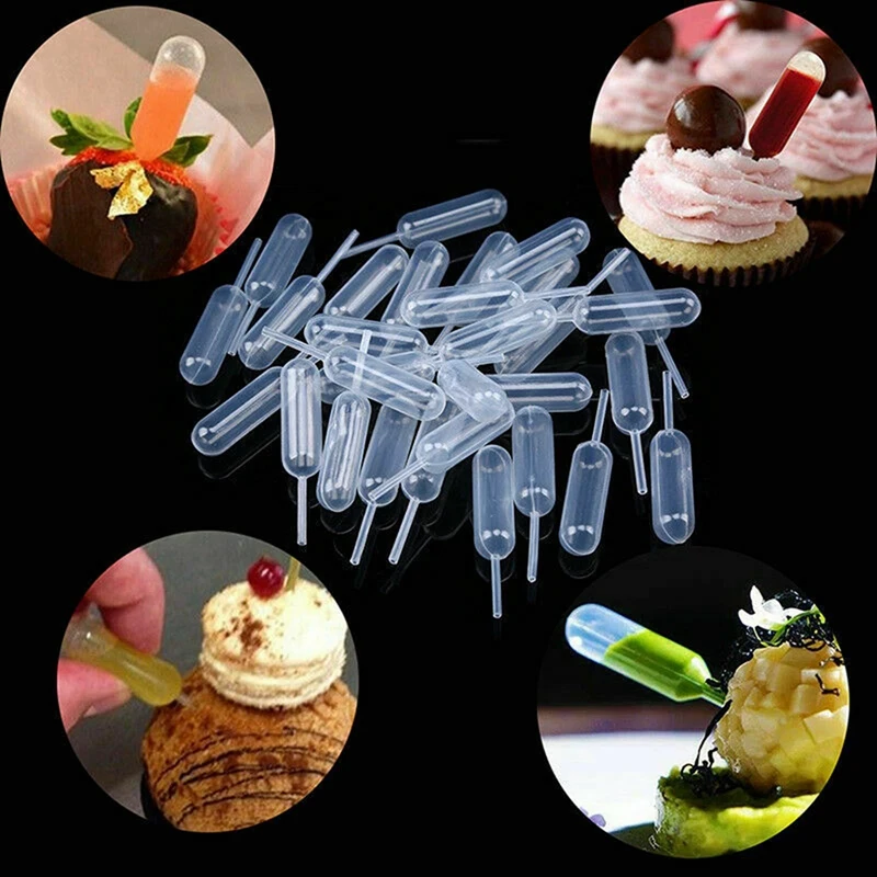 200Pcs 4Ml Plastic Disposable Squeeze Transfer Oils Pipettes Dropper Cream Perfusion DIY Cupcake Pipettes