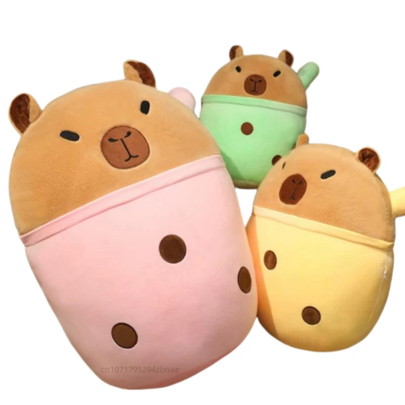 20-60cm Creative New Milk Tea Capybara Plush Doll Bubble Tea Animal Combination Plush Toy Home Decor Gift For Boys And Girls