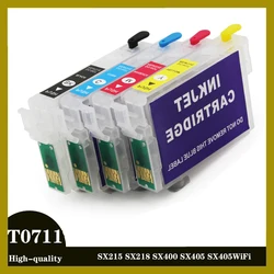 71 T0711-T0714 cartucho de tinta recarregável para epson stylus sx215 sx218 sx400 sx405 sx405wifi sx410 sx415 sx510w sx515w impressora