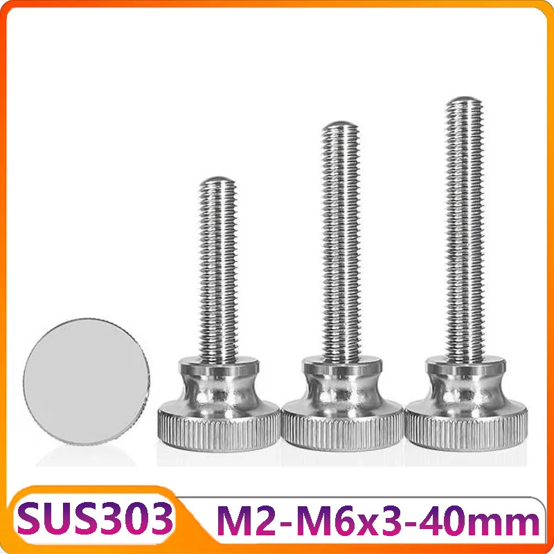 

5 /10 Pcs 303 Stainless Steel Hand Tighten Knurled Grip Knob Small Step Thumb Screw Bolt M2 M2.5 M3 M4 M5 M6 Length 3-40mm