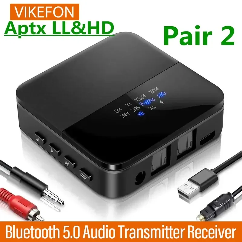 Bluetooth 5.0 Audio Transmitter Receiver AptX HD LL Low Latency CSR8675 Wireless Adapter RCA SPDIF 3.5mm Aux Jack for TV PC Car