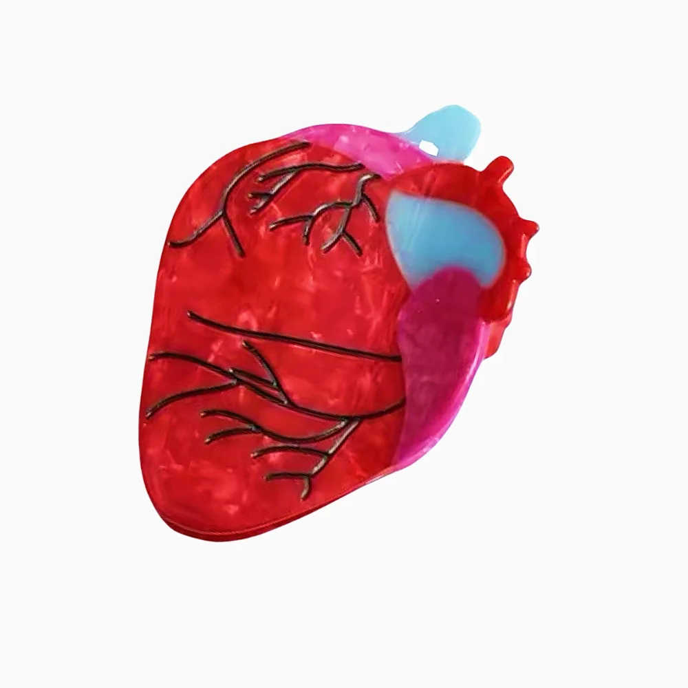

Whimsical Anatomical Heart Claw Clip Eye-Catching Relaxing Nurses Holiday Hair Accessories Heart Hair Claws Clip