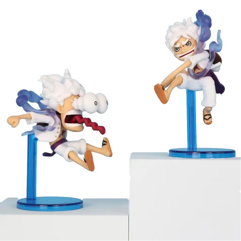 5-częściowy zestaw figurek anime One Piece, wersja Q, GEAR5, Bóg Słońca Nika Luffy, figurka akcji, model PVC, zabawka, statuetka, ozdoby na biurko