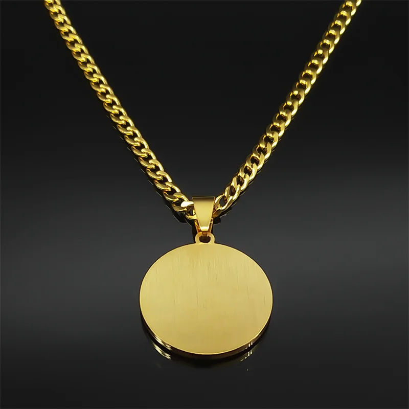 قلائد بدلاية باتا بيكو للرجال والنساء ، لون ذهبي ، فولاذ مقاوم للصدأ ، سلسلة رجالية كريستالية ، هدية مجوهرات قلادة ، الأب بيو 828-qkc #3