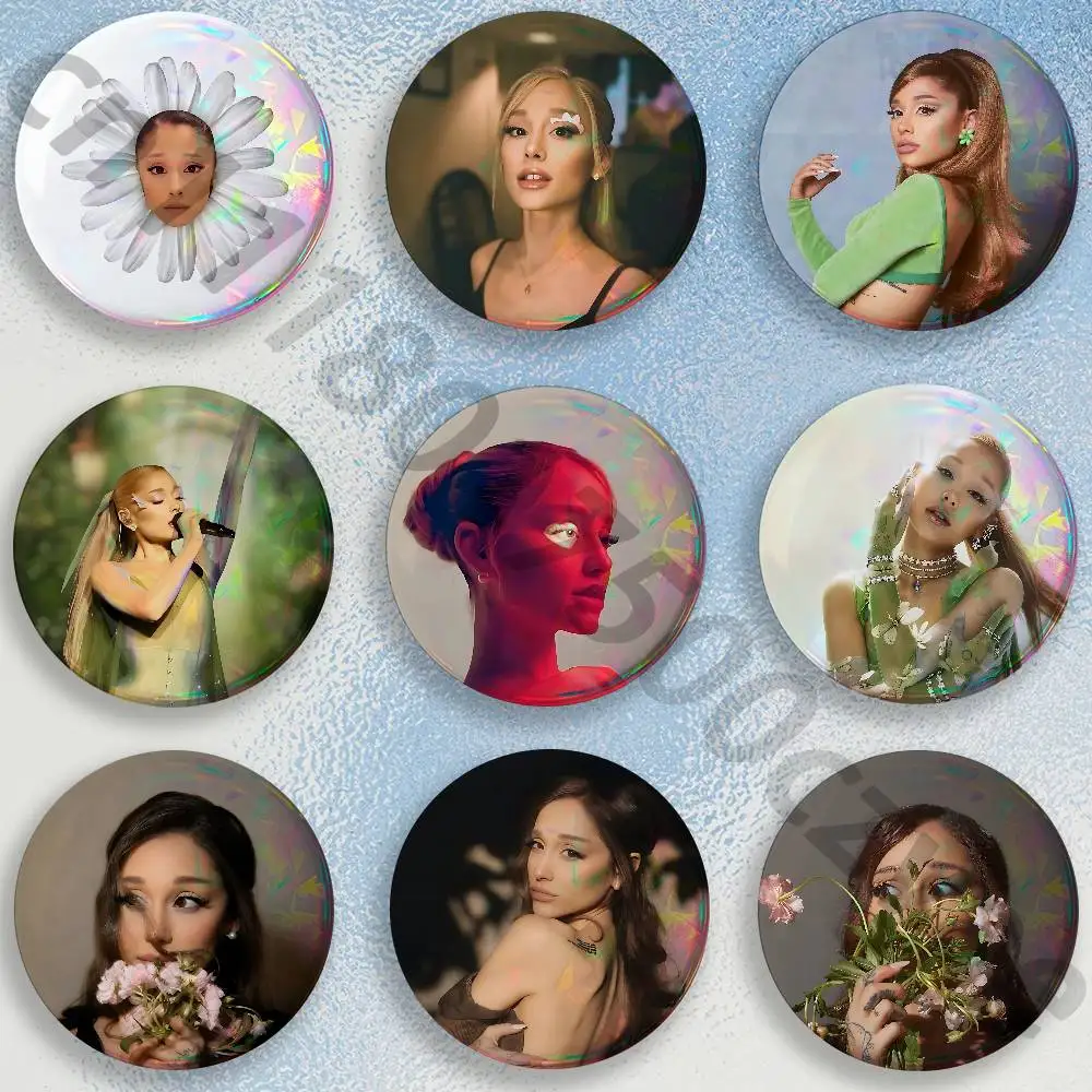 A-Ariana Grande Pins 58mm Cute Cartoon Badge Handmade Brooches for Backpack Accessories Jewelry Gifts