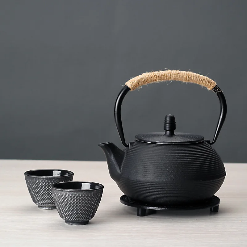 

Винтажные чугунные чайники и чашки с подарочной коробкой, китайский чайный набор Кунг-фу для подарков и кемпинга