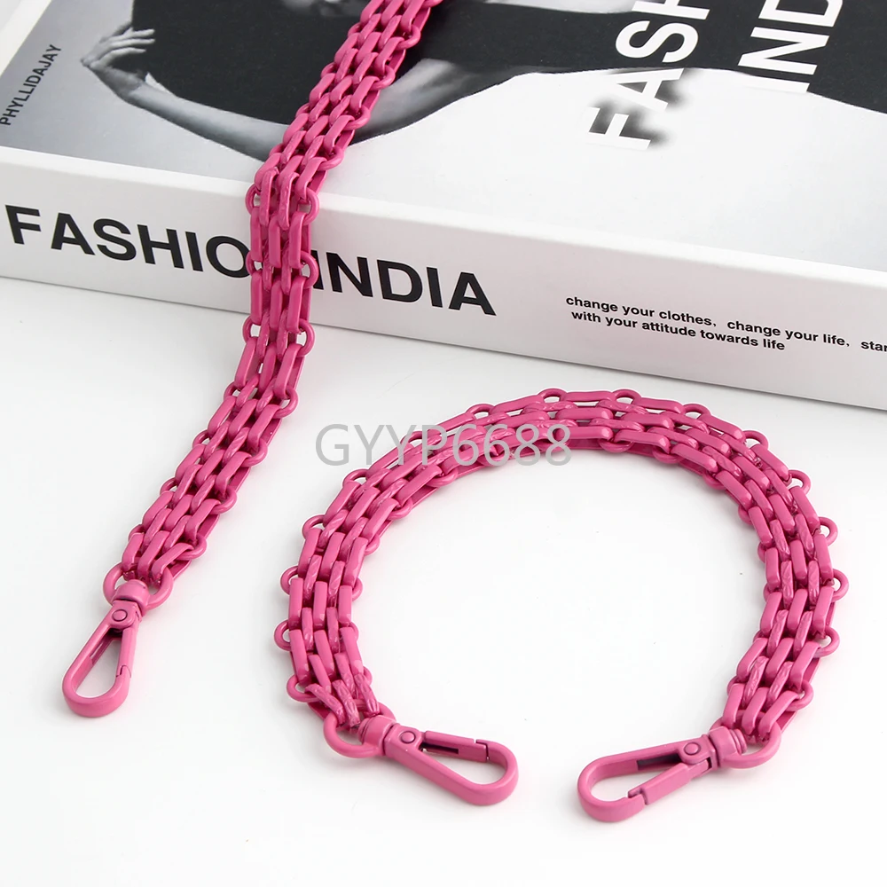 2/5PCS 30-60-100-120cm 17mm Pink Iron Five-row Decorative Extension Chain For Bag Shoulder Strap Purse Replacement Accessories