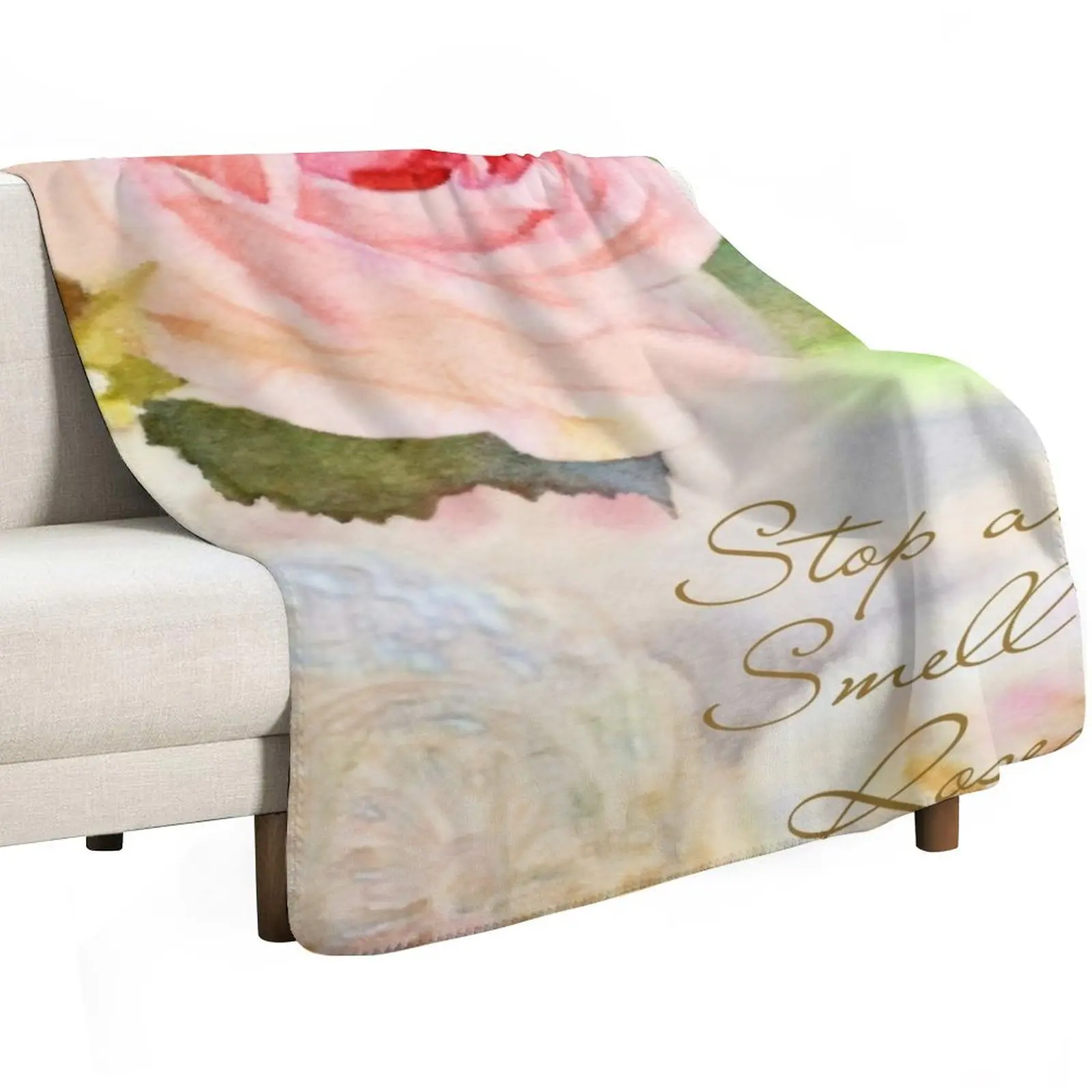 Stop and Smell the Roses Throw Blanket Multi-Purpose Luxury Loose Summer Large for winter Blankets