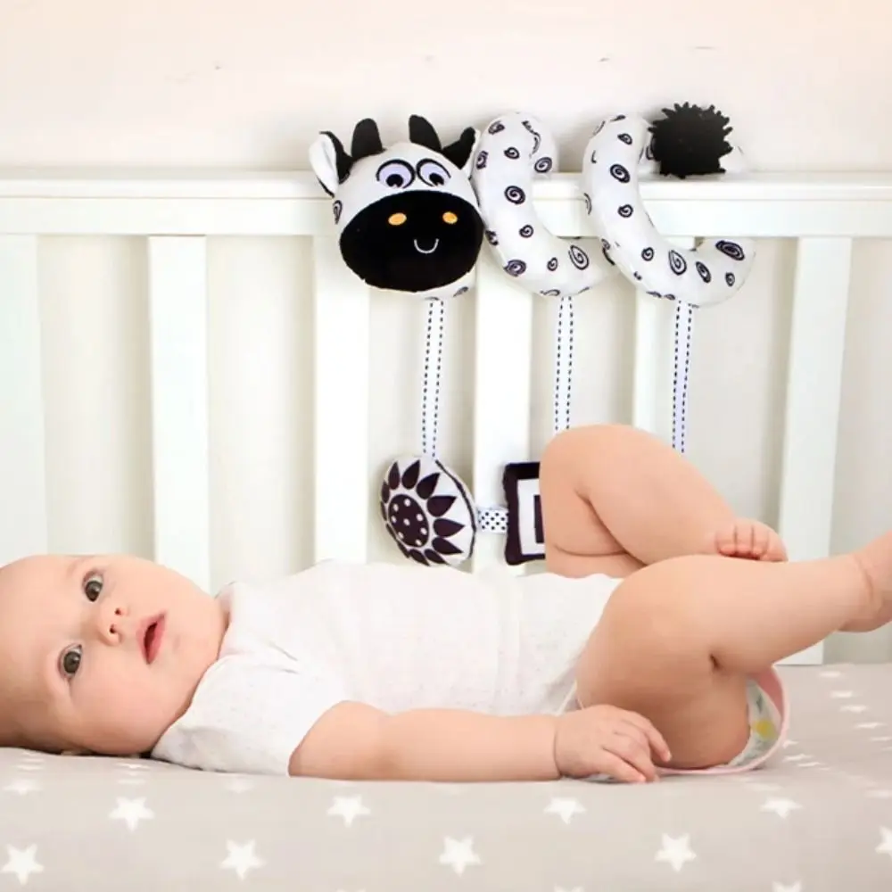 Animal-shaped Baby Stroller Hanging Pendants Cow Rattle Baby Wind Chime Toy Comfortable To Touch Visual Development