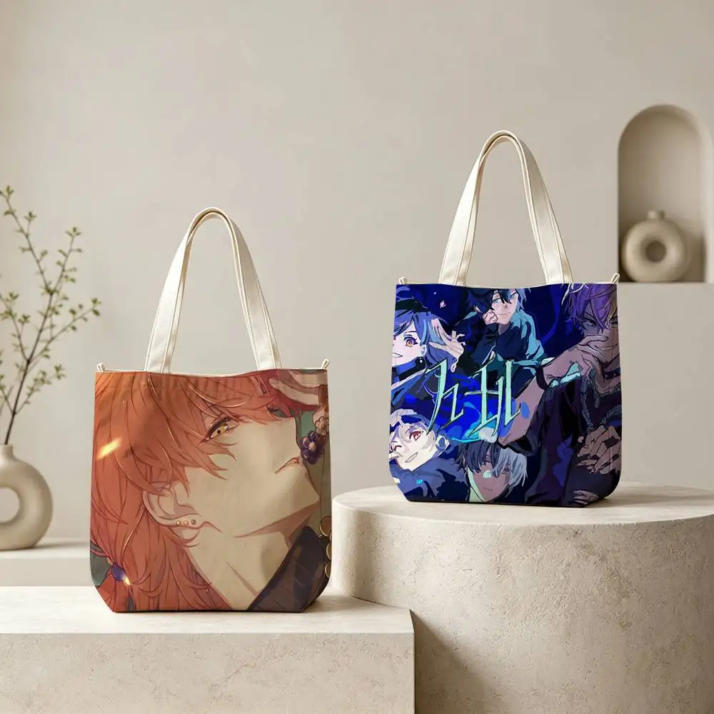 

Vivid BAD SQUAD Akito Shinonome Toya Aoyagi Tote Bag for Women Reusable Shopping Tote Bag Zippered Shoulder Bags Print